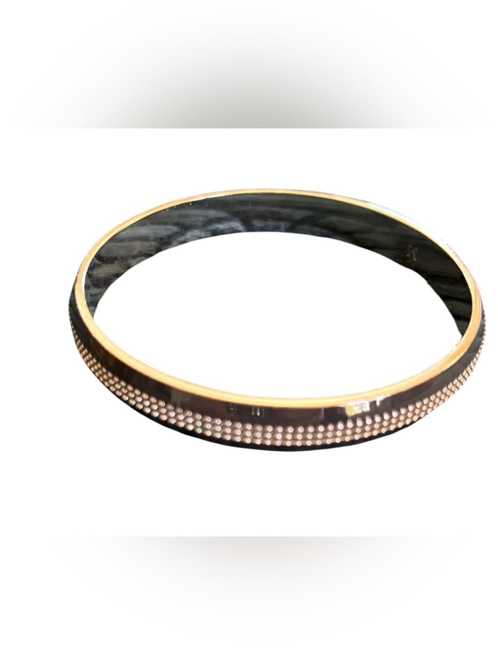 Lia Sophia Retired Charcoal Silver Tone Bangle Bracelet